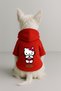 Printed Dog and Cat Outfit & Dress with Fleece Inside - Red Color K Hooded Hoodie Bb0Ec