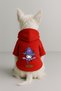 Printed Dog and Cat Clothing & Dress with Fleece Inside - Red Color K Hooded Hoodie B589A