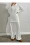Stand-Up Collar Tunic with Tie-Up Long Sleeves and Tunic Pants Set - 3