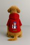 Printed Inside Fleece Dog and Cat Clothing & Dress - Red Color K Hooded Hoodie B9642 - 2