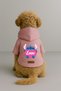 Printed Dog and Cat Clothing & Dress with Fleece Inside - Pink Color K Hooded Hoodie B1C8D - 2