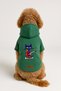 Printed Dog and Cat Clothing & Dress with Fleece Inside - Green Color K Hooded Hoodie B3347 - 2