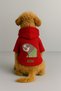 Printed Dog and Cat Clothing & Dress with Fleece Inside - Red Color K Hooded Hoodie B2065 - 2