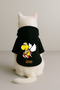 Printed Dog and Cat Outfit & Dress with Fleece Inside - Black Color K Hooded Hoodie B527B - 3