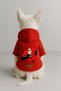 Printed Dog and Cat Clothing & Dress with Fleece Inside - Red Color K Hooded Hoodie B61Ce
