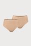 Women's 2-Piece Skin Color Modal High Waist Panties Slip 2m1921