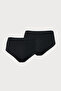 Women's 2-Piece Black Modal High Waist Panties Slip 2m1921