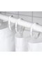 Shower Curtain 180X200 cm + 12 Piece Ring Hanger Set White Color Shower Curtain Set Waterproof Curtain - 4