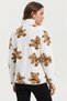 Women's Teddy Bear Patterned Zippered Fleece - 4