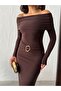Madonna Collar Waist Accessory Detailed Long Dress - 3