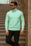 Herren Winter Basic Langarm-Pullover in Mintgrün - 4