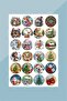 Colorful New Year Round 24-Piece Sticker Set - Pen, Laptop Notebook Water Bottle Sticker - 2