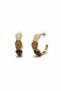 Stylish Hoop Earrings with Stone Detail - 4