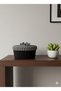 Natural Jute Rope Handmade Black and White Basket with Lid Basket Organize Decor 20X10 cm