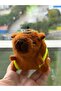 سلسلة مفاتيح على شكل كابيبارا / كابيبارا خضراء من السلفات / سلفات مخملية