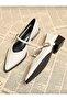 Women's Gold Buckled Leather Dyed High-Heeled Shoes 4 cm