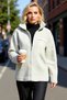 Women's Mock Neck Low Arm Full Zippered Plush Sweatshirt Functional Durable Quality Stylish