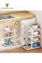 Kitchen Storage Rack, Freestanding Multi-Tier Pot Rack, White - 3