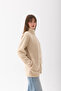 Women's Cream Mock Neck Zippered Fleece Jacket - 2
