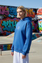 Women's Hooded Low Arm Geometric Pattern Oversized Knitted Sweatshirt Functional Durable - 3