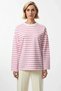 Women's Crew Neck Low Sleeve Striped Knitted Wide Cut Sweatshirt Functional Durable Stylish - 5