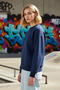 Women's Crew Neck Low Sleeve Oversized Thick Knitted Sweatshirt Functional Durable Aesthetic - 3