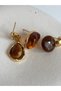 Set of 3 Brown Resin Earrings - 7