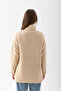 Women's Cream Mock Neck Zippered Fleece Jacket - 7