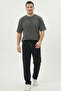 Men's Black Baggy Oversized Relaxed Fit 4 Season Sweatpants Wide Leg 2 Thread Full Fit - 2