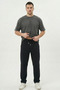 Men's Black Baggy Oversized Relaxed Fit 4 Season Sweatpants Wide Leg 2 Thread Full Fit - 4
