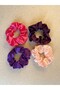 4-Piece Satin Scrunchie Hair Tie Set Colorful Rubber Band