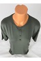 Women's Stretch Fabric Crew Neck Short Sleeve Slit Mom Combed Cotton T-Shirt - 3