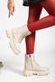 Water and Cold Resistant Non-Slip Sole Zippered Fur Inside Waterproof Women's Beige Boots - 4