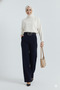 Women's Belted Palazzo Scuba Pants - 3