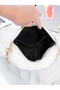 Women's White Long Furry Plush Chain Strap Shoulder & Hand Bag – Zippered Lining (32X20 cm) - 5