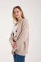 Düğmeli Basic Şardonlu Oversize Kadın Hırka - 4
