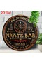 "The Johnson Pirate Bar" Vintage Metal Sign - Skull Design Aluminum Art for Halloween & B - 7