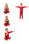 Unisex Red Reindeer Glow Christmas Pajama Set - 3