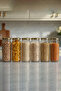 6-Piece Nut Jar 500ml Glass Food Jar with Metal Lid Storage Container Nut Jar - 6