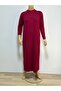 Long Underwear Dress 135 cm Long Sleeves Crew Neck Lining Quality Combed Cotton Fabric Maroon