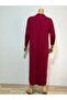 Long Underwear Dress 135 cm Long Sleeves Crew Neck Lining Quality Combed Cotton Fabric Maroon - 4