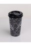 4 Coffee Cups - Patterned with Lids 400ml - 2