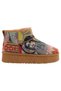Women's vegan leather multi-colored ankle boots - live and save design - 8