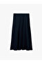 Regular Fit Midi Length Satin Flared Skirt - 4