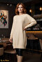 Women's Knitwear Sweater Long Crew Neck Plain Tunic - 2