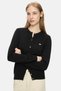 Nova Black Crew Neck Metal Logo 100% Cotton Standard Fit Women's Cardigan - 2