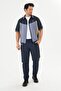 Men's Micropoly Fabric Short Sleeve Tracksuit Anthracite 919-A - 3