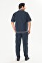 Men's Micropoly Fabric Short Sleeve Tracksuit Anthracite 919-A - 5