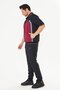 Men's Micropoly Fabric Short Sleeve Tracksuit Set Claret Red 919-B - 5