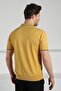 Yellow Polo Neck Zippered Men's Cotton Knitwear T-Shirt - 5